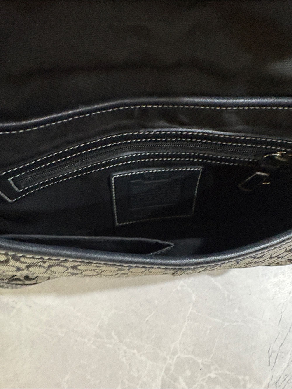 Coach Black and Brown Signature Canvas Shoulder Bag - Picture 6 of 9